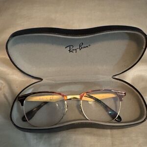 Ray-Ban Gold and Brown Classic Sunglasses